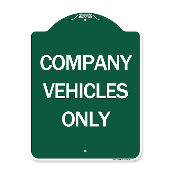Amistad 18 x 24 in. Designer Series Sign - Company Vehicles Only, Green & White AM2070434 - main